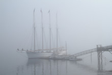 Schooner In Fog, Bar Harbor, Maine