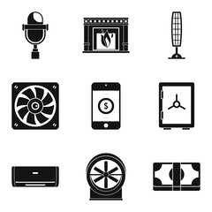 Poster - Cooler icons set, simple style