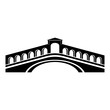 Rialto bridge icon, simple black style