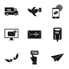 Poster - Postal icons set, simple style