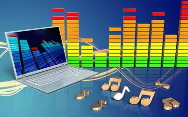 3d audio spectrum laptop computer