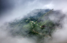 Tram Ton Pass Covered By Fog, Sapa District, Lao Cai Province, Northwest Vietnam