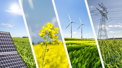Wall Mural - renewable energies concept collage