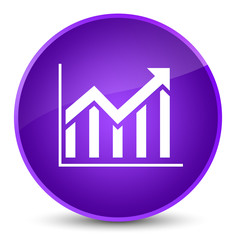 Statistics icon elegant purple round button