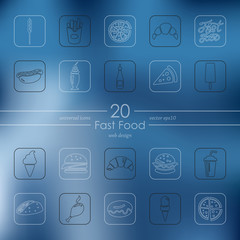 Sticker - Set of fast food icons