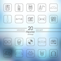 Poster - Set of hipster icons