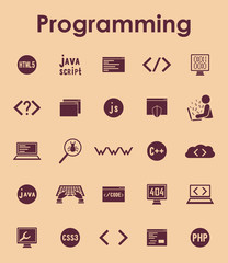 Poster - Set of programming simple icons