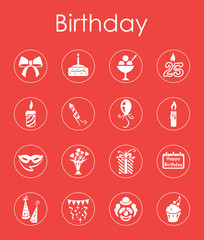 Canvas Print - Set of birthday simple icons