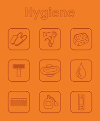 Wall Mural - Set of hygiene simple icons