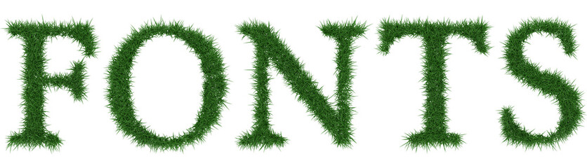 Fototapete - Fonts - 3D rendering fresh Grass letters isolated on whhite background.