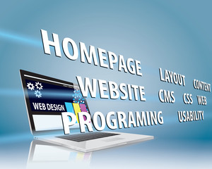 Wall Mural - vector illustration. internet online computer web design website network technology future concept