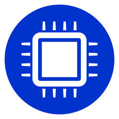 Canvas Print - cpu blue circle icon