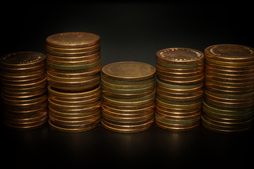 The Gold coin stack  for business idea concept image