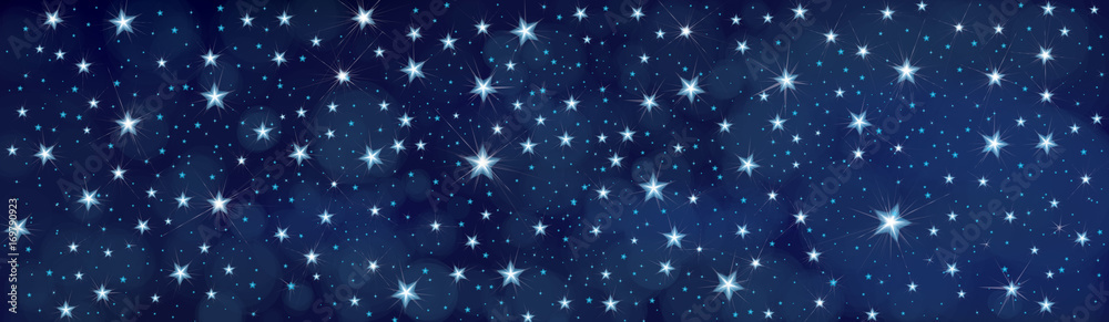Vector starry  night sky  background. - obrazy, fototapety, plakaty 