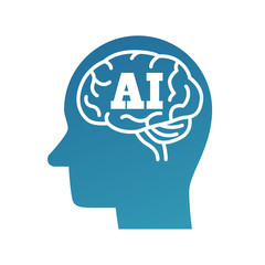 Canvas Print - AI (artificial intelligence) icon.