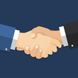 Handshake businessman agreement. flat style-Vector Illustration