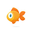 Cute cartoon goldfish vector illustration