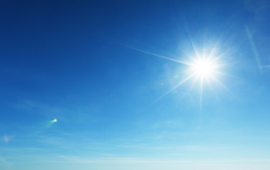 blue sky and sun