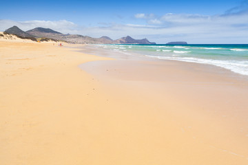 Wall Mural - Sandy wide beach of the island of Porto Santo