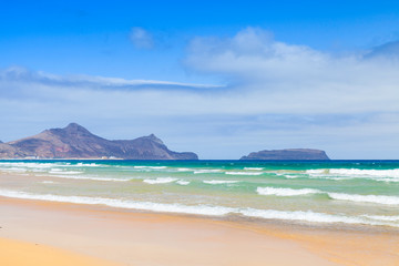 Sandy beach of the island of Porto Santo