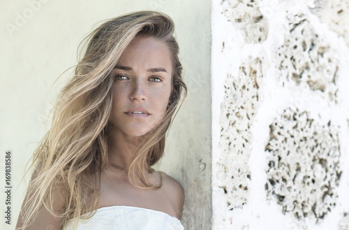 Young Cute Tanned Girl Who Loves The Beach Kite Surfing Sports