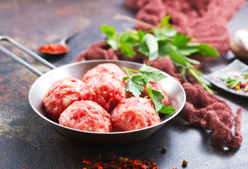 Canvas Print - raw meatballs