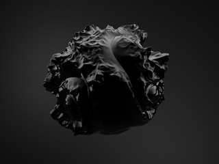  Black background with 3d shape. 3d illustration, 3d rendering.