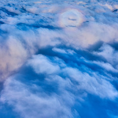 Canvas Print - clouds and blue sky seen from airplane