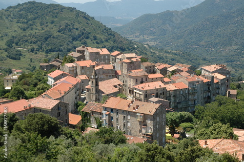 Village De Sainte Lucie Tallano Dans Les Montagne De Corse