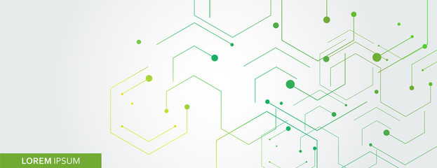 Fototapete - Vector banner design, white background with hexagon pattern