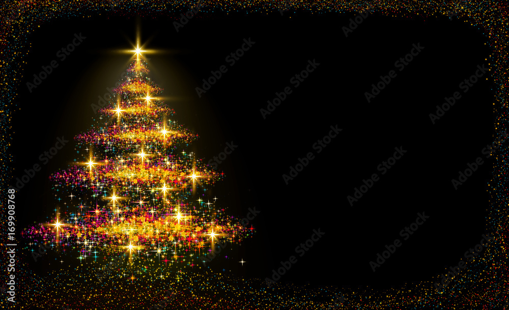 Fotografía Christmas tree lights background.