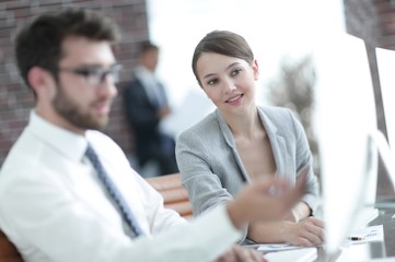 business colleagues working in office