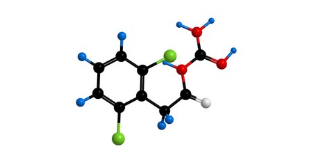 Poster - Guanfacine (Tenex) - molecular structure, 3d rendering