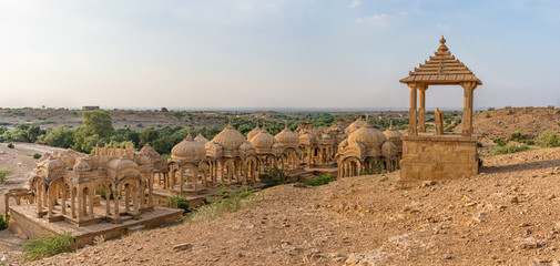 Wall Mural - Royal cenotaphs in Bada Bagh in Jaisalmer, Rajasthan, India.