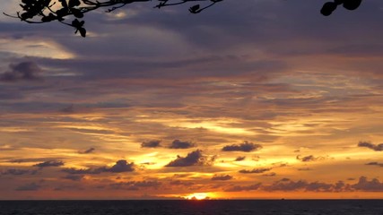 Wall Mural - The sky and the clouds at sunset, beautiful black orange red