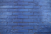 Blue Painted Brick Background Wall Texture Old Rough Paint