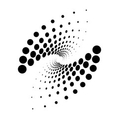Wall Mural - oval logo design. vector illustration of spiral monochrome dots. easy to change the colors.