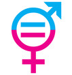 Men and women sex equality sign concept