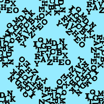 Alphabet seamless pattern with letters