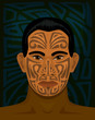maori man with tattoed face