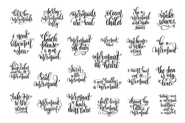 Wall Mural - set of 25 black ink hand written lettering positive quote