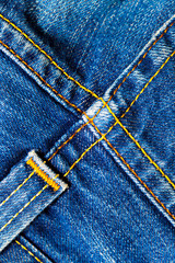 blue old jeans seams