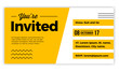 You are Invited design voucher template for weddings, party, cocktails, meetups. Modern, minimal, simple & luxury standard layout concept.