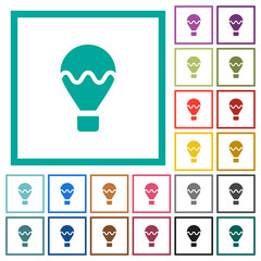 Sticker - Air balloon flat color icons with quadrant frames