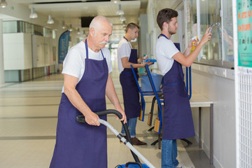 Wall Mural - cleaners team working