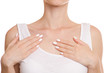 Female hands clavicle isolated