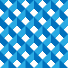 Wall Mural - 3D vector abstract seamless pattern. Blue grid.