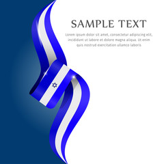 Wall Mural - Abstract background flag. Background flag ribbon for liberty, national event, celebration, brochure, slide show, and general election. Abstract color background Israel flag ribbon vector.