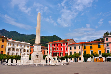 Canvas Print - arance square and obelisk Massa Tuscany Italy