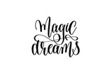 Fototapeta  - magic dreams - black and white hand lettering inscription